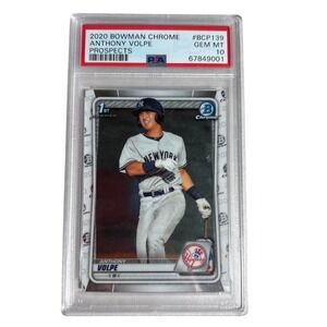 PSA 10 Anthony Volpe 2020 Bowman Chrome #BCP139 Prospects baseball card
